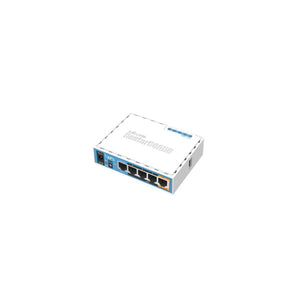 MikroTik hAP AC lite, 5x LAN, built-in 2.4GHz 802.11b/g/n 2x chain wireless with integrated antennas, built-in 5GHz 802.11AC single chain wireless ANT
