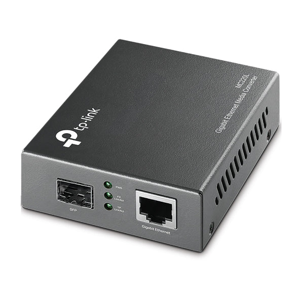 TP-Link Gigabit Ethernet SFP Media Converter, Multi-mode/Single-mode SFP module 1000BASE-X, 1×1000M SFP port, 1×10/100/1000M RJ45 port (Auto MDI/MDIX)