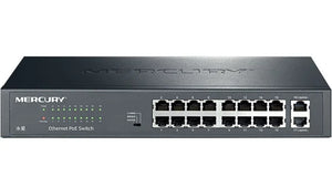 MERCURY 18Port 16PoE 214W 1000Mbps VLAN Switch IEEE802.3af/at Max PoE 214W 18 ports Ethernet PoE RJ45 Gigabit Switch Plug&Play