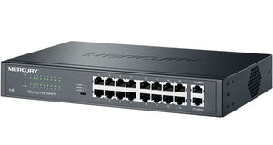 MERCURY 18Port 16PoE 214W 1000Mbps VLAN Switch IEEE802.3af/at Max PoE 214W 18 ports Ethernet PoE RJ45 Gigabit Switch Plug&Play