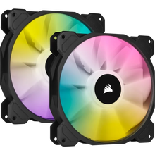 Load image into Gallery viewer, Corsair CO-9050111-WW SP140 RGB ELITE; 140mm RGB LED Fan with AirGuide Technology; Dual Pack with Lighting Node CORE, Low-Noise, High-Performance
