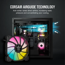 Load image into Gallery viewer, Corsair CO-9050111-WW SP140 RGB ELITE; 140mm RGB LED Fan with AirGuide Technology; Dual Pack with Lighting Node CORE, Low-Noise, High-Performance
