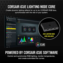 Load image into Gallery viewer, Corsair CO-9050111-WW SP140 RGB ELITE; 140mm RGB LED Fan with AirGuide Technology; Dual Pack with Lighting Node CORE, Low-Noise, High-Performance
