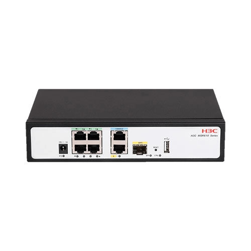 H3C MSR610 Enterprise 6-Port Gigabit Ethernet Router with 1x Gigabit SFP WAN, 1x Gigabit Ethernet WAN, 4x Gigabit LAN/WAN, Granular control, Cloudnet