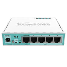 Load image into Gallery viewer, MikroTik Gigabit Ethernet Router hEX RB750Gr3 with 5x Gigabit Ethernet, Dual Core 880MHz CPU, 256MB RAM, USB, microSD, RouterOS L4
