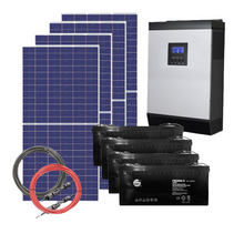 Load image into Gallery viewer, Mecer Axpert 5.0kW 4.8kWh AGM Hybrid Solar Kit, 6× Canadian Solar HiKu 370W Super High Power Mono PERC Solar Panel, 1× Mecer Axpert Off-grid Inverter
