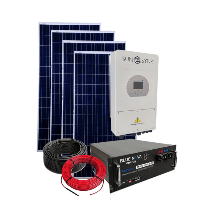 SunSynk 5kW 48V 5.2kWh Self Consumption Kit, with 6x JA Solar Panels, 1×Sunsynk Inverter, 1×BlueNova Battery, Switch Disconnector, 600V Protection Box