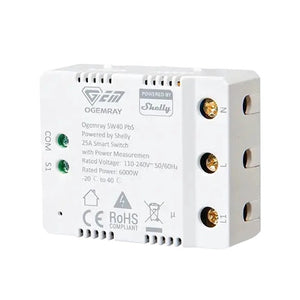 Smart Relay Powered by Shelly, Designed for Precise Control of Large Appliances up to 25A / 6000W