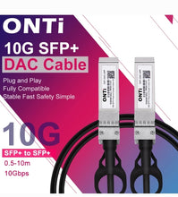Load image into Gallery viewer, ONTi 10G SFP+ Twinax Cable, Direct Attach Copper(DAC) Passive Cable, 0.5-7M, for Cisco, Huawei, MikroTik, HP, Intel...Etc Switches
