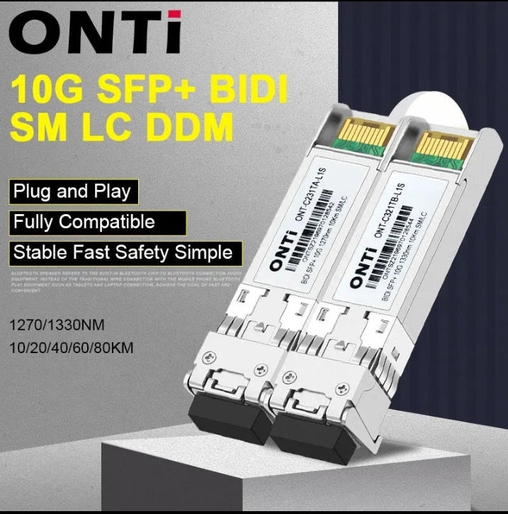 ONTi 10G BIDI SM LC WDM SFP+ Module 1270/1330nm Single Mode 10-80KM ...