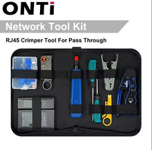 Load image into Gallery viewer, ONTi RJ45 Cat7/6/6A/5E Connector, RJ45 Crimper Tool Pass Through Crimp with Replacement Blade Ethernet Cable Stripper

