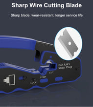 Load image into Gallery viewer, ONTi RJ45 Pass Through Crimper Tool and Rj45 Connector, Ethernet Crimper Crimping Tool Wire Stripper Cutter for Cat6a Cat5
