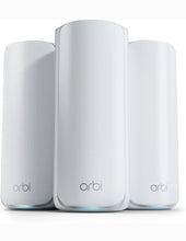 Load image into Gallery viewer, Orbi Tri-Band WiFi 7 Mesh System Router with 2 Satellites Up to 11Gbps Speed with 8000 sq ft Coverage Up to 100 Devices 2.5G RBE773
