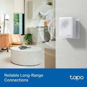 TP-Link Tapo Smart IoT Hub with Chime, 2.4 GHz Wi-Fi Networking, 868 MHz for Devices, 100-240 V~, 50/60 Hz, Plug-in, TP-Tapo-H100