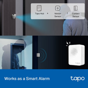 TP-Link Tapo Smart IoT Hub with Chime, 2.4 GHz Wi-Fi Networking, 868 MHz for Devices, 100-240 V~, 50/60 Hz, Plug-in, TP-Tapo-H100