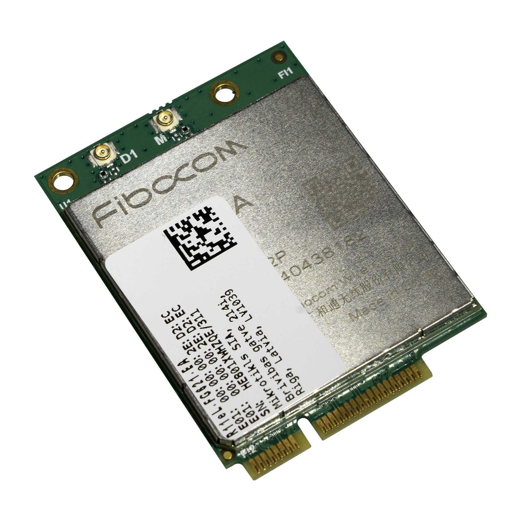 MikroTik R11eL-FG621-EA - LTE CAT 6 miniPCI-e card, LTE CAT 6, 4G, 3G, 2G with 2 x uFL connectors, Supports carrier aggregation