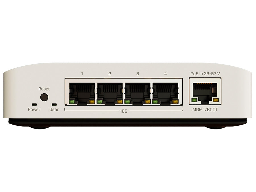 MikroTik Cloud Router Switch 4 Port 10Gbps PoE Input, with 4*10Gbps Ethernet, 1x Gigabit Management Port, 2*DC jacks, 2-pin terminal | CRS304-4XG-IN
