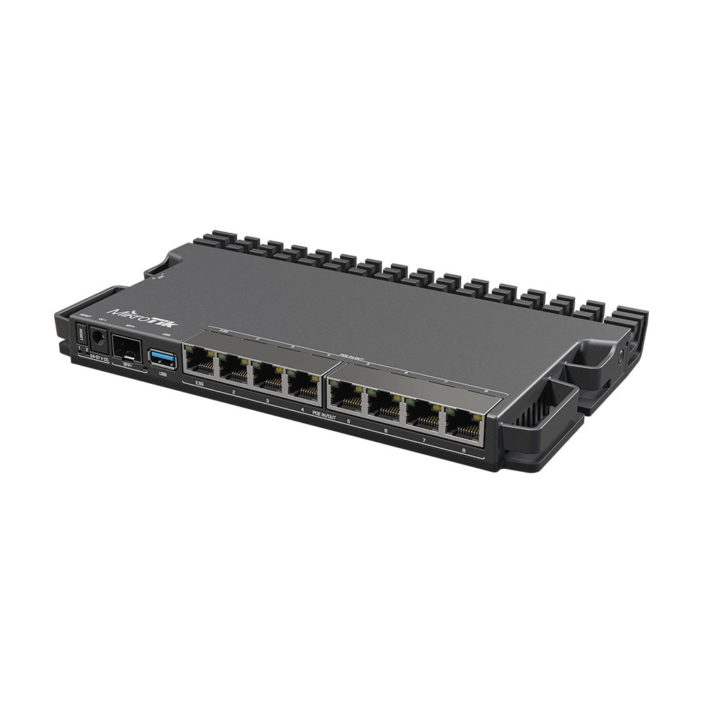 MikroTik RouterBOARD RB5009UPr+S+, 1x 2.5Gb LAN (802.3af/at PoE-out and PoE-in), 7x 1Gb LAN (802.3af/at PoE-out and PoE-in), 1x SFP+ port, metal Case