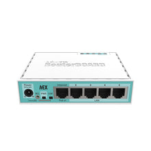 Load image into Gallery viewer, MikroTik - HEX Desktop Gigabit Router, 5 x 10/100/1000 Ethernet ports, 880MHz CPU, 256MB RAM, 1 x USB port, POE In, advanced configurations - RB750GR3

