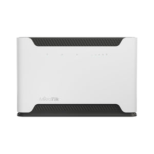 MikroTik Chateau LTE12 kit, 5x GB LAN, wireless interfaces, LTE CAT12 modem with integrated antennas, SMA connectors for external antennas, tower case