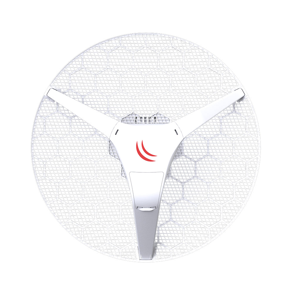 MikroTik LHG 5 P2P Integrated Antenna, 24.5dBi 5GHz antenna, Dual Chain 802.11an wireless, 1x LAN, PoE, PSU, Perfect for Point-to-Point or use as CPE