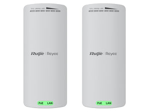 Reyee 2.4GHz 300Mbps 8dBi 70° Pre-Paired Kit, dual stream IP55-rated wireless Kit, 12V Passive PoE or 12V Power, 2×10/100 Ethernet Ports | RG-EST100-E