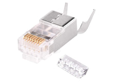 Load image into Gallery viewer, Linkbasic RJ45 Cat6 Shielded FTP Modular Plug, 50 Micron Inches of Gold Plating over Nickel, 8 Conductors, Shielded High-Impact Clear Polycarbonate
