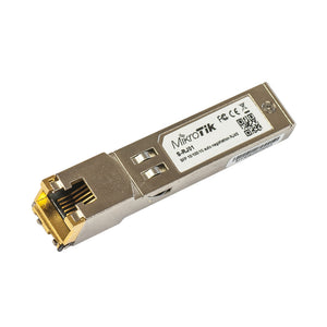 MikroTik SFP(1.25G) module, 100M, RJ45 Copper, SFP 10/100/1000M module, compatible with most Gigabit SFP ports available on various networking devices