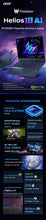 Load image into Gallery viewer, Acer Predator Helios 18 AI Gaming Laptop 18in 2.5K Mini LED 240Hz Screen Ultra 9-275HX 64GB 2TB RTX5080 Netbook
