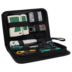 11Pcs Portable LAN Network Tool Set Wear Resistant Computer Network Repair Tool Kit Crimping Maintenance Tool Set for Home Office