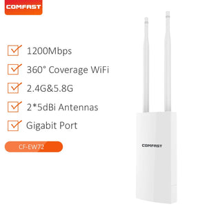 COMFAST CF-EW72 QCA Outdoor AP Long Range 5G WiFi Access Point Wireless Network Amplifier CPE