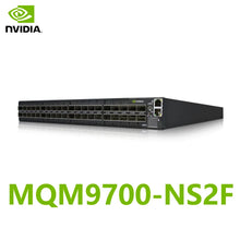 Load image into Gallery viewer, NVIDIA Mellanox MQM9700-NS2F Quantum 2 NDR InfiniBand Switch 64-ports 400Gb/s, 32 OSFP, Managed, power-to-connector (P2C) airflow
