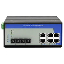 Load image into Gallery viewer, UOTEK 8 Port Network Managed Industrial Fast Ethernet Switch Custom DIN-rail 2 Fibers 100M Single Mode RJ45 Port UT-62208F-6T2SC-MNF
