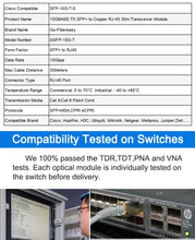 Load image into Gallery viewer, SFP 10G RJ45 Transceiver Module SFP-10G-TX 10GBase-T RJ45 Copper 30m For Mikrotik/TP-Link/Zyxel/Hasivo/AUSU/Fiber Router

