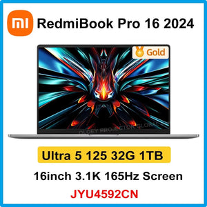 Original Redmi Book Pro 16 2024 intel Ultra 5 125H/Ultra7 155H 32G RAM 1T SSD 3.1K 165Hz Screen Grey