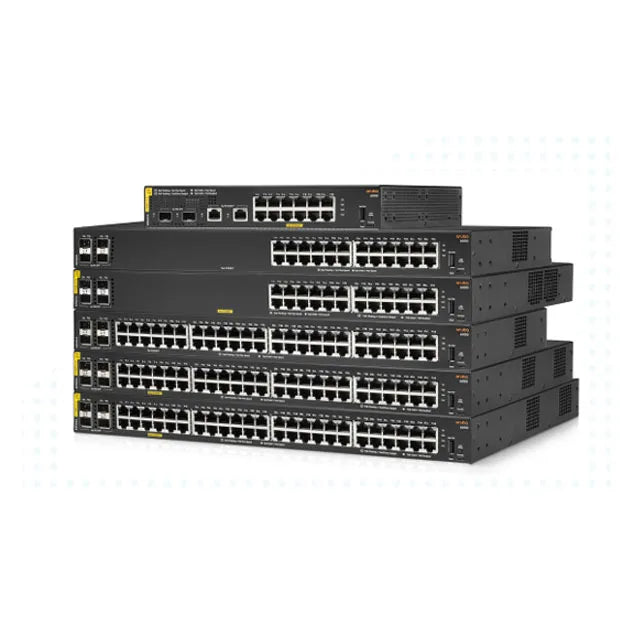 Aruba 6000 48G 370W Class 4 PoE/PoE+ 4SFP Network Switch HPE R8N85A with 48x ports 10/100/1000BASE-T ports 4x 1G SFP ports