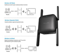 Load image into Gallery viewer, PIXLINK AC28 1200Mpbs WiFi Range Repeater Extender Wireless Dual Band Router/Repeater/AP/Home WiFi Booster/Quad Receiver
