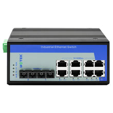 Load image into Gallery viewer, UOTEK 10 Ports 100/1000 M Managed Industrial Ethernet Switch IEEE 802.1Q VLAN 8+2G Gigabit DIN-rail Switch UT-62208F-8T-2GSC-MNF
