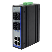 Load image into Gallery viewer, UOTEK 100M 8 Ports Managed Ethernet Switch IGMP Snooping V1/V2/V3 4+4G DIN-rail Switch 10/100Mbps IP40 rating UT-62208F-4T4SC-MNF
