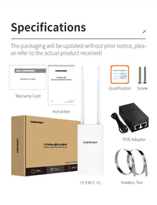 COMFAST EW72V2 1200Mbps Dual Band 5Ghz High Power Outdoor AP Wifi Router Antenna WiFi Base Station