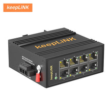 Load image into Gallery viewer, KeepLiNK Industrial 8-Port 10/100 Mbps Ethernet Switch Rugged Metal Housing IP40 DIN-Rail Mount Wide Temperature Range KP-9000-45-8TXm
