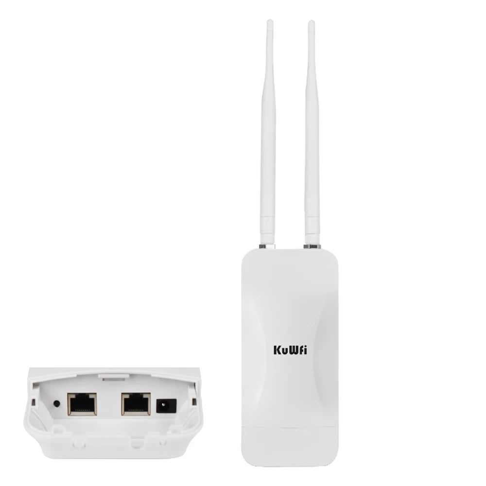 KuWFi 1200Mbps Outdoor AP Router Dual Band Wireless Wi-Fi Access Point with High Gain External Antenna Support 24V POE Repeater