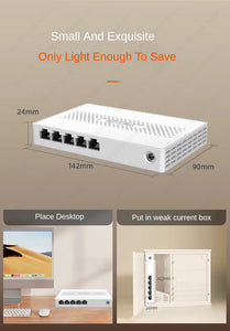 Tenda 2.5GbE Ethernet Switch 2.5GBASE-T 5 Port 2.5G RJ45 Fanless Plug and Play Network Switch Desktop Hub Internet Splitter