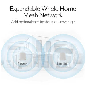 Orbi Whole Home Tri-Band WiFi6 Mesh Network System RBK752P Router with 1 Satellite Extender, Coverage up to 5000 sq. ft. 75 devices