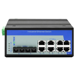 UOTEK UT-62208F-8T-2GSC-MNF Managed 8 100M Electrical port+2 1000M Gigabit optic fiber port DIN-Rail industrial Ethernet switch