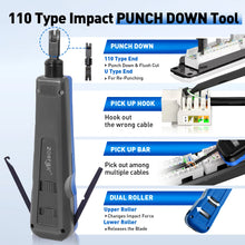 Load image into Gallery viewer, ZoeRax 9 in 1 RJ45 Crimper Tool Kit with Wire Tester/Tracker,Crimping Tool,CAT6 Connector,Cover,Punch Down Tool,Stripper,Cutter
