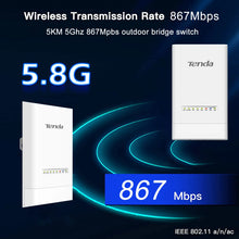 Load image into Gallery viewer, Tenda OS3 5KM 5GHz 867Mbps Outdoor CPE Wireless 5G WiFi Repeater Extender Router AP Access Point Wi-Fi Bridge Point to Point
