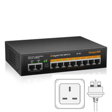 Load image into Gallery viewer, KeepLiNK 10-Port Gigabit Switch with 8-PoE and 2-RJ45 for Uplink Unmanaged Plug and Play
