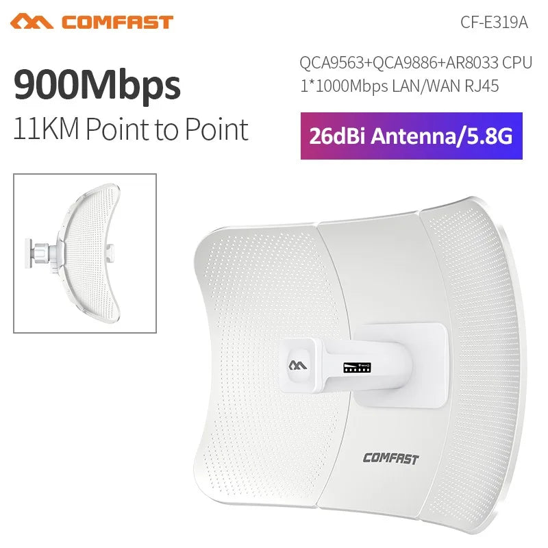Comfast 5-11KM 5GHz Outdoor Access Point Wireless Bridge Long Distance WiFi CPE Router Wifi Signal Amplifier Extender AP