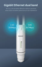 Load image into Gallery viewer, COMFAST High Power Outdoor Wireless AP 1200Mbps WiFi Router 2.4/5.8Ghz POE Long Range Extender Amplifier
